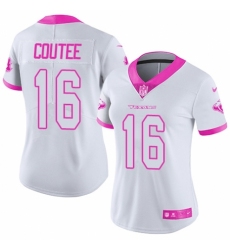 Women's Nike Houston Texans #16 Keke Coutee Limited White/Pink Rush Fashion NFL Jersey