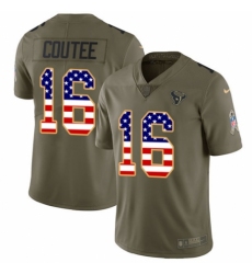 Youth Nike Houston Texans #16 Keke Coutee Limited Olive/USA Flag 2017 Salute to Service NFL Jersey