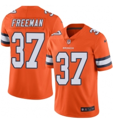 Men's Nike Denver Broncos #37 Royce Freeman Limited Orange Rush Vapor Untouchable NFL Jersey