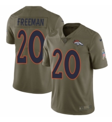 Youth Nike Denver Broncos #20 Royce Freeman Limited Olive 2017 Salute to Service NFL Jersey