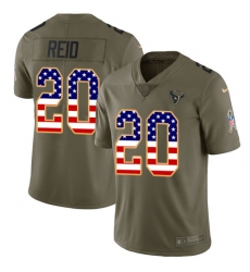 Youth Nike Houston Texans #20 Justin Reid Limited Olive USA Flag 2017 Salute to Service NFL Jersey