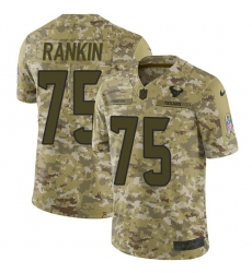 Youth Nike Houston Texans #75 Martinas Rankin Limited Camo 2018 Salute to Service NFL Jersey
