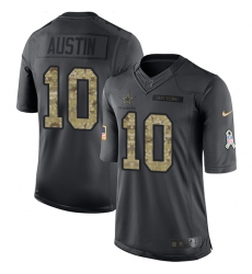 Youth Nike Dallas Cowboys #10 Tavon Austin Limited Black 2016 Salute to Service NFL Jersey