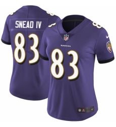 Women's Nike Baltimore Ravens #83 Willie Snead IV Purple Team Color Vapor Untouchable Elite Player NFL Jersey