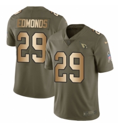 Men's Nike Arizona Cardinals #29 Chase Edmonds Limited Olive/Gold 2017 Salute to Service NFL Jersey