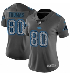 Women's Nike Carolina Panthers #80 Ian Thomas Gray Static Vapor Untouchable Limited NFL Jersey