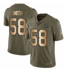 Youth Nike Chicago Bears #58 Roquan Smith Limited Olive Gold 2017 Salute to Service NFL Jersey
