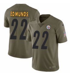 Men's Nike Pittsburgh Steelers #22 Terrell Edmunds Limited Olive 2017 Salute to Service NFL Jersey