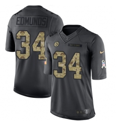 Men's Nike Pittsburgh Steelers #34 Terrell Edmunds Limited Black 2016 Salute to Service NFL Jersey