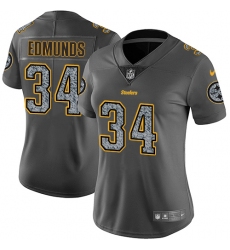 Women's Nike Pittsburgh Steelers #34 Terrell Edmunds Gray Static Vapor Untouchable Limited NFL Jersey