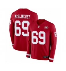 Youth Nike San Francisco 49ers #69 Mike McGlinchey Limited Red Therma Long Sleeve NFL Jersey