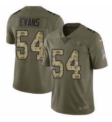 Youth Nike Tennessee Titans #54 Rashaan Evans Limited Olive Camo 2017 Salute to Service NFL Jersey