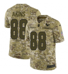 Youth Nike Houston Texans #88 Jordan Akins Limited Camo 2018 Salute to Service NFL Jersey