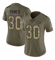 Women's Nike New York Jets #30 Thomas Rawls Limited Olive Camo 2017 Salute to Service NFL Jersey