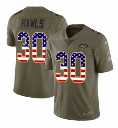 Youth Nike New York Jets #30 Thomas Rawls Limited Olive USA Flag 2017 Salute to Service NFL Jersey