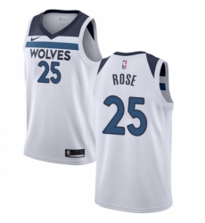 Men's Nike Minnesota Timberwolves #25 Derrick Rose Authentic White NBA Jersey - Association Edition