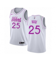 Men's Nike Minnesota Timberwolves #25 Derrick Rose White Swingman Jersey - Earned Edition
