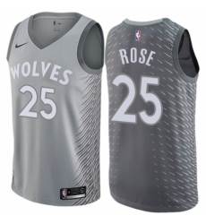 Women's Nike Minnesota Timberwolves #25 Derrick Rose Swingman Gray NBA Jersey - City Edition