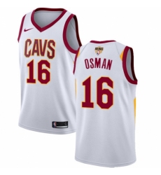 Men's Nike Cleveland Cavaliers #16 Cedi Osman Swingman White 2018 NBA Finals Bound NBA Jersey - Association Edition
