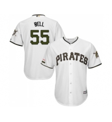 Men's Pittsburgh Pirates #55 Josh Bell Replica White Alternate Cool Base Baseball Jersey