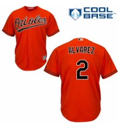 Men's Majestic Baltimore Orioles #2 Pedro Alvarez Replica Orange Alternate Cool Base MLB Jersey
