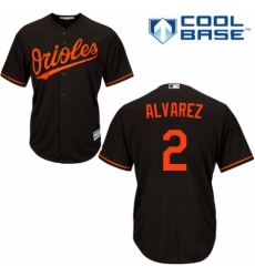 Youth Majestic Baltimore Orioles #2 Pedro Alvarez Replica Black Alternate Cool Base MLB Jersey