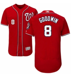 Men's Majestic Washington Nationals #8 Brian Goodwin Red Alternate Flex Base Authentic Collection MLB Jersey