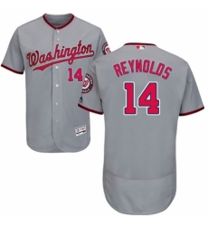 Men's Majestic Washington Nationals #14 Mark Reynolds Grey Road Flex Base Authentic Collection MLB Jersey