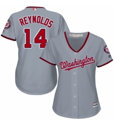 Women's Majestic Washington Nationals #14 Mark Reynolds Authentic Grey Road Cool Base MLB Jersey