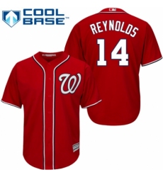 Youth Majestic Washington Nationals #14 Mark Reynolds Authentic Red Alternate 1 Cool Base MLB Jersey