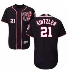 Men's Majestic Washington Nationals #21 Brandon Kintzler Navy Blue Alternate Flex Base Authentic Collection MLB Jersey