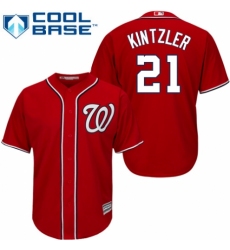 Youth Majestic Washington Nationals #21 Brandon Kintzler Authentic Red Alternate 1 Cool Base MLB Jersey