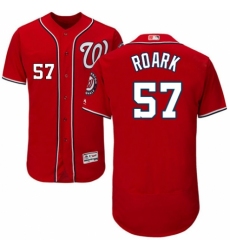 Men's Majestic Washington Nationals #57 Tanner Roark Red Alternate Flex Base Authentic Collection MLB Jersey