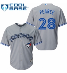 Men's Majestic Toronto Blue Jays #28 Steve Pearce Replica Grey Road MLB Jersey