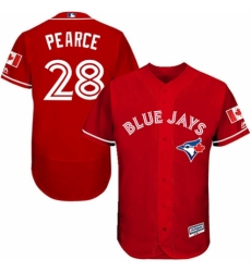 Men's Majestic Toronto Blue Jays #28 Steve Pearce Scarlet Alternate Flex Base Authentic Collection Alternate MLB Jersey