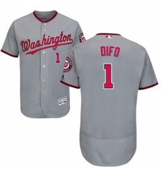 Men's Majestic Washington Nationals #1 Wilmer Difo Grey Road Flex Base Authentic Collection MLB Jersey