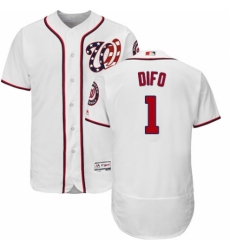 Men's Majestic Washington Nationals #1 Wilmer Difo White Home Flex Base Authentic Collection MLB Jersey