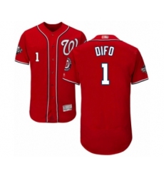 Men's Washington Nationals #1 Wilmer Difo Red Alternate Flex Base Authentic Collection 2019 World Series Bound Baseball Jersey
