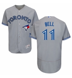 Men's Majestic Toronto Blue Jays #11 George Bell Grey Road Flex Base Authentic Collection MLB Jersey
