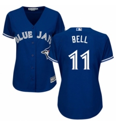 Women's Majestic Toronto Blue Jays #11 George Bell Authentic Blue Alternate MLB Jersey