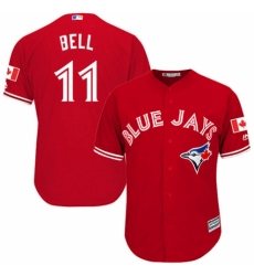 Youth Majestic Toronto Blue Jays #11 George Bell Replica Scarlet Alternate MLB Jersey