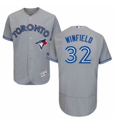 Men's Majestic Toronto Blue Jays #32 Dave Winfield Grey Road Flex Base Authentic Collection MLB Jersey
