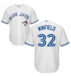 Men's Majestic Toronto Blue Jays #32 Dave Winfield Replica White Home MLB Jersey
