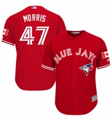 Youth Majestic Toronto Blue Jays #47 Jack Morris Replica Scarlet Alternate MLB Jersey