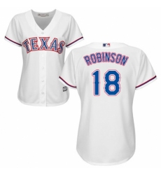 Women's Majestic Texas Rangers #18 Drew Robinson Authentic White Home Cool Base MLB Jersey