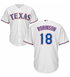Youth Majestic Texas Rangers #18 Drew Robinson Replica White Home Cool Base MLB Jersey