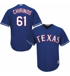 Youth Majestic Texas Rangers #61 Robinson Chirinos Replica Royal Blue Alternate 2 Cool Base MLB Jersey