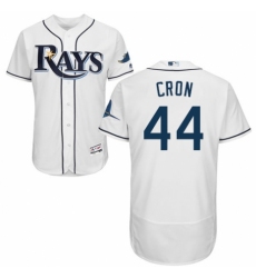 Men's Majestic Tampa Bay Rays #44 C. J. Cron Home White Home Flex Base Authentic Collection MLB Jersey