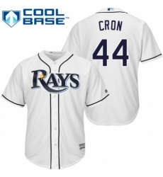 Men's Majestic Tampa Bay Rays #44 C. J. Cron Replica White Home Cool Base MLB Jersey