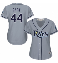 Women's Majestic Tampa Bay Rays #44 C. J. Cron Authentic Grey Road Cool Base MLB Jersey